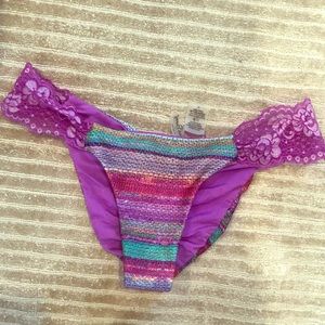 Beach bunny purple lace side bikini bottom NWOT